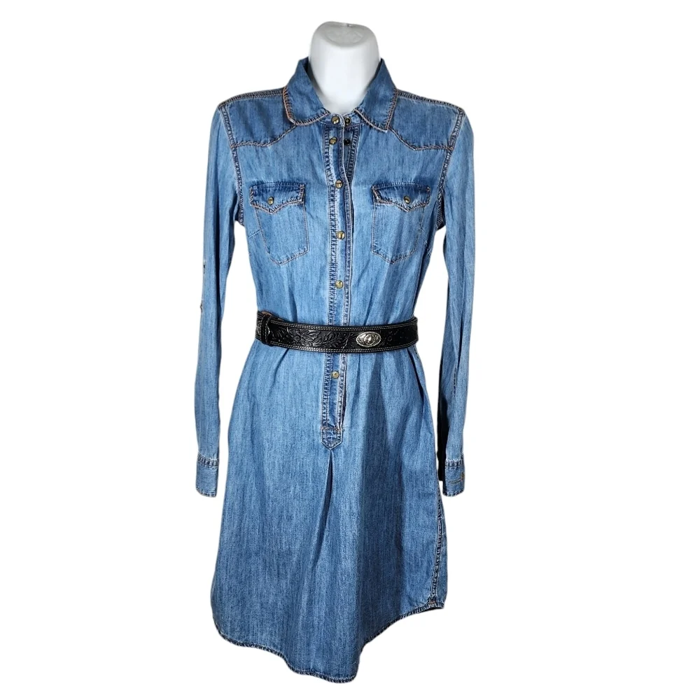 JUSTIN LEATHER STAR MEDALLION TOOLED BELT 